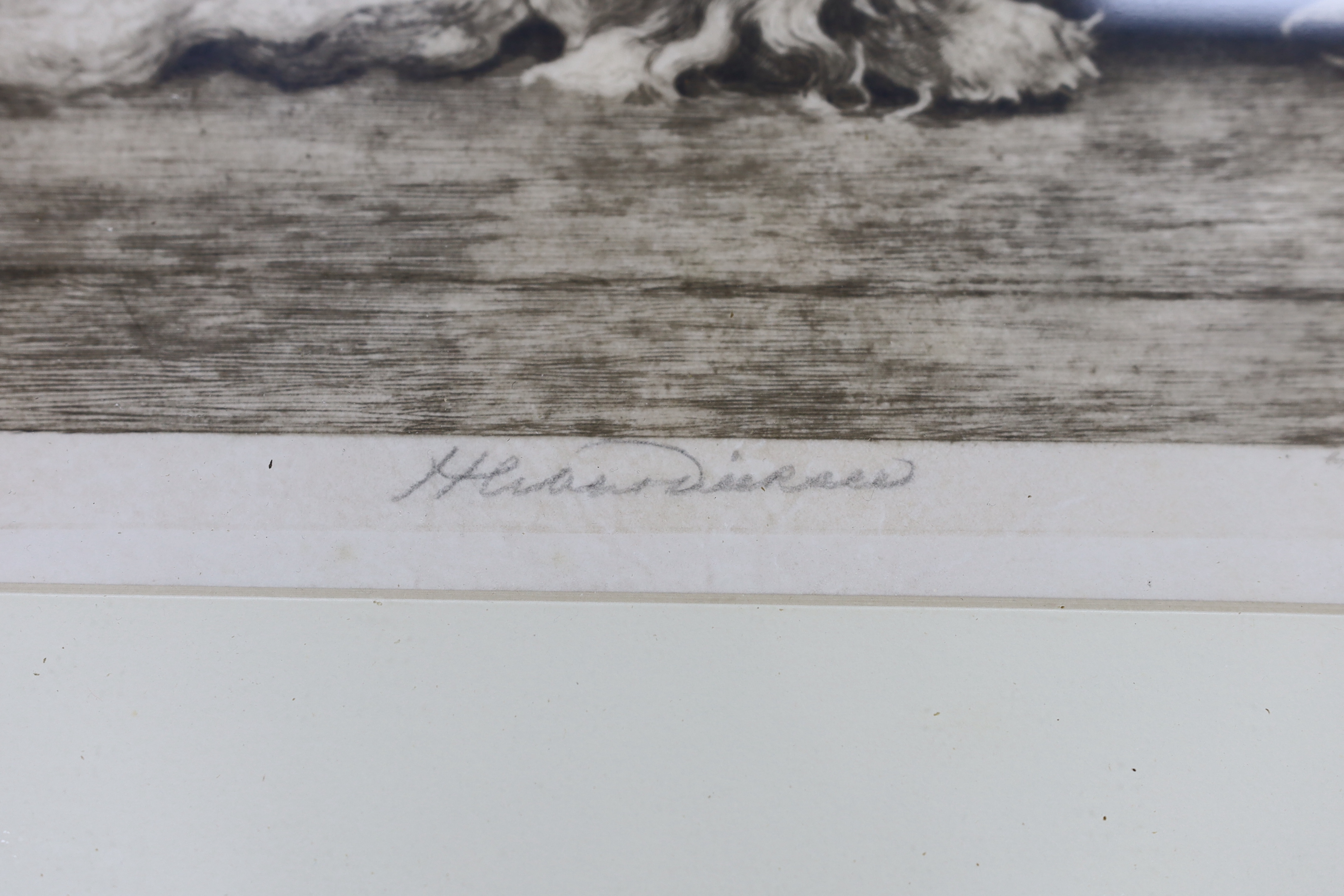 Herbert Dicksee (1862-1942), etching, Footsteps, signed in pencil, publ. 1926, inscribed label verso, 39 x 57cm